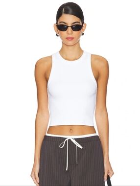 The Cropped Not So Basic Tank in White